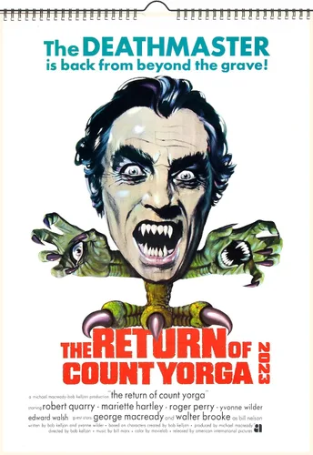 Calendario de pared 2025 [13 páginas de 8 x 12 pulgadas] Vampiros thriller de películas vintage Carteles de película cubre película de explotación