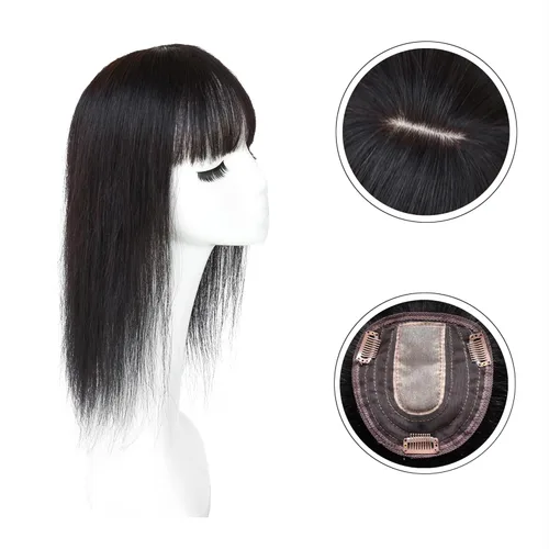 Miniatura 5 de viviaBella Extensiones de cabello humano con clip, sin costuras, para mujer, base de seda gruesa para cabello que pica