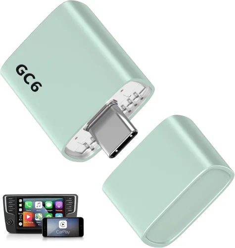 Adaptador CarPlay inalámbrico para iPhone 2025 Upgrade, Ultra-bajo retraso, Conexión estable, Mini adaptador Bluetooth Apple Car Play para iOS 10+ y