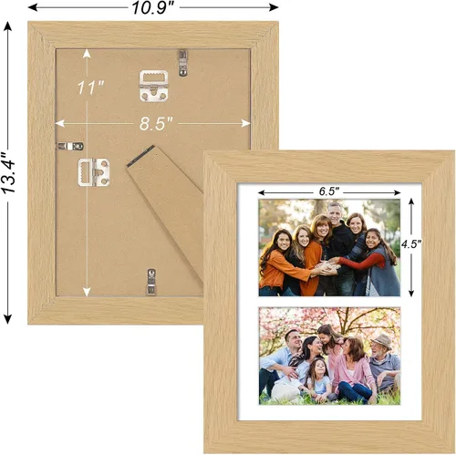 Miniatura 163 de Marcos de Fotos Collage de 13.5X15.5 con 7 Aberturas para Fotos de 4X6, Marco de Fotos Múltiples con Paspartú para Decoración de Pared, Grano