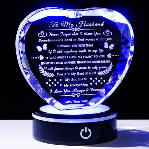 YWHL Regalos para marido con base colorida "I Love You", regalos para él, mejor aniversario, cumpleaños, marido, idea de regalo romántico para mi