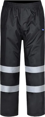 AYKRM Pantalones de lluvia impermeables de alta visibilidad reflectantes para pesca, motocicleta, ciclismo, agricultura, senderismo, trabajos Negro