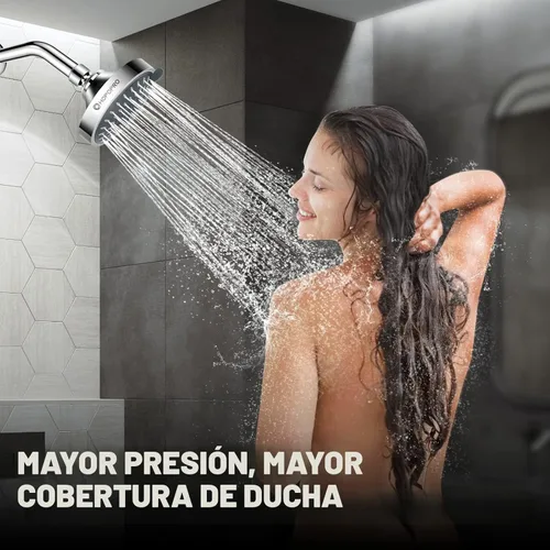 Miniatura 5 de HOPOPRO NBC News - Cabezal de ducha de alta presión recomendado con 5 modos, cabezal de ducha fijo de alto flujo de 4.1 pulgadas, cabezal de ducha