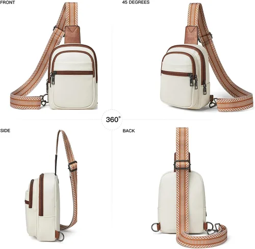 Miniatura 8 de Sling Bag For Women Faux Leather Small Casual Daypack Backpack Fanny Pack Crossbody Chest Bags Purse