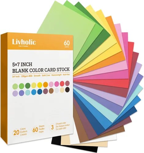 Cartulina de color en blanco de 5 x 7 pulgadas, papel de núcleo sólido grueso de 80 libras para postales, invitaciones, fotos, fabricación de