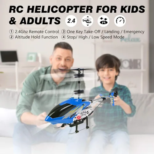 Miniatura 2 de Cheerwing Helicóptero de control remoto U12 con retención de altitud, mini helicóptero RC para adultos y niños, una tecla de despegue/aterrizaje y 2