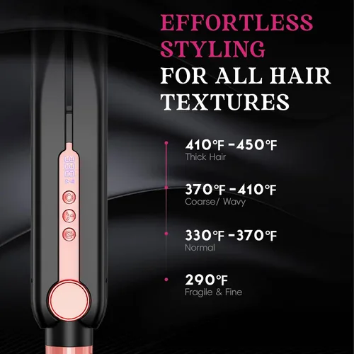 Miniatura 5 de SKIMI Airflow Styler, plancha de pelo de titanio alisadora de cabello plana, rizador de pelo profesional con tomas de aire de enfriamiento