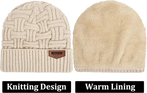 Miniatura 82 de Loritta Gorro de invierno cálido de punto grueso y holgado para hombre