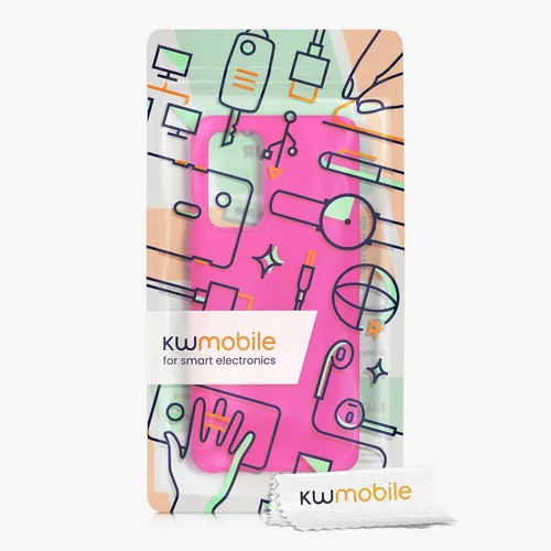 Miniatura 7 de kwmobile Funda compatible con OnePlus 9 (versión EU/NA) - Funda de silicona TPU con acabado suave - Rosa neón