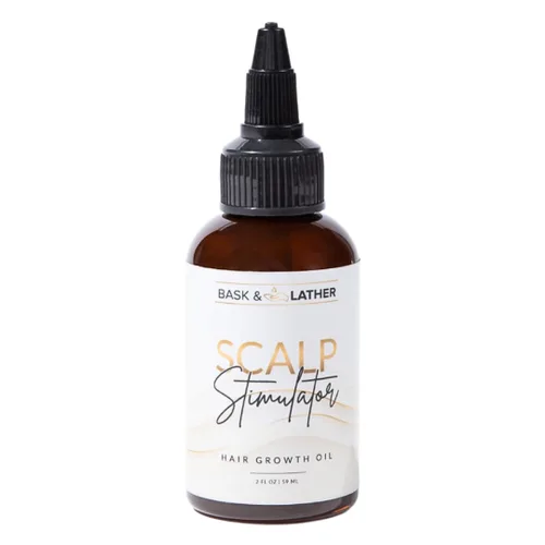 Aceite para el crecimiento del cabello y estimulador del cuero cabelludo de Bask & Lather, mezcla de menta y romero prensada en frío con semilla de