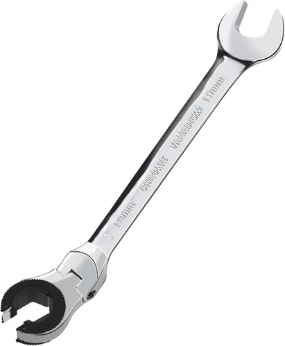 Miniatura 22 de LOSCHEN 1 pieza de 14 mm de llave de trinquete de cabeza flexible abierta, llave de trinquete métrica con 77 dientes, llave de tubo de trinquete