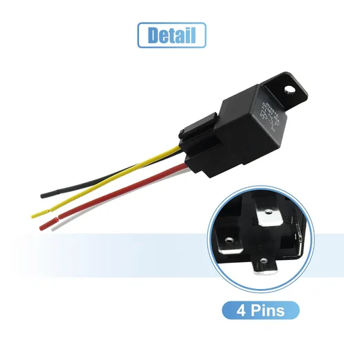Miniatura 4 de uxcell JD-2912 4 Pin DC 48V 40A Universal Vehículo Vehículo Motor Fusible Relé Interruptor Potencia con 4 Arnés
