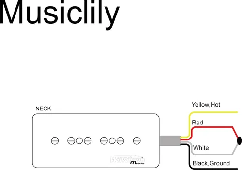 Miniatura 3 de Wilkinson M Series P90 - Barra de jabón apilada de cerámica de una sola bobina, 10 K, para guitarra eléctrica estilo SG LP, color negro