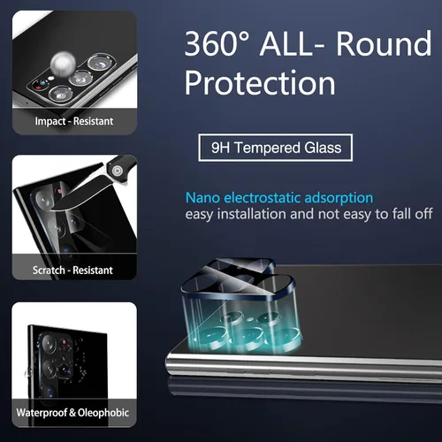 Miniatura 4 de IMBZBK Protector de pantalla para Samsung Galaxy S22 Ultra 5G (no de vidrio), 3 películas de TPU flexibles con 3 protectores de lente de cámara