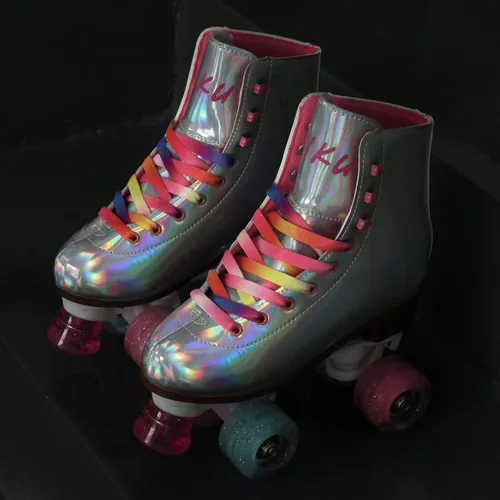 Miniatura 2 de LIKU Patines de cuatro ruedas para niñas y mujeres con todas las ruedas iluminadas, patines de cordones iluminados para interiores y exteriores