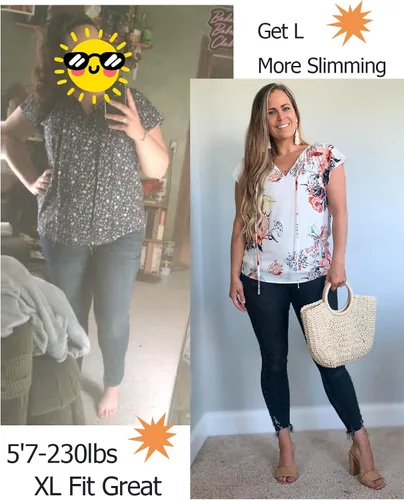 Miniatura 5 de SimpleFun Blusa de verano de manga corta con cuello en V floral para mujer