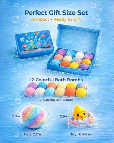 Miniatura 5 de Bombas de baño para niños con sorpresa en el interior, bombas de baño para niños con juguetes en el interior, paquete de 12 bombas de baño, rellenos