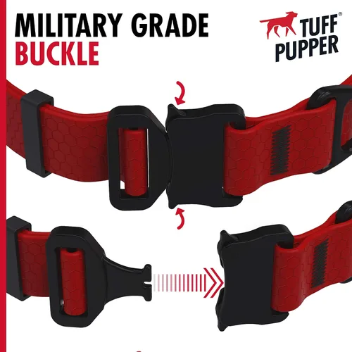 Miniatura 5 de Tuff Pupper Collar de acción impermeable para perros Collar de perro resistente al agua A prueba de desgarros y sin olor Herrajes metálicos