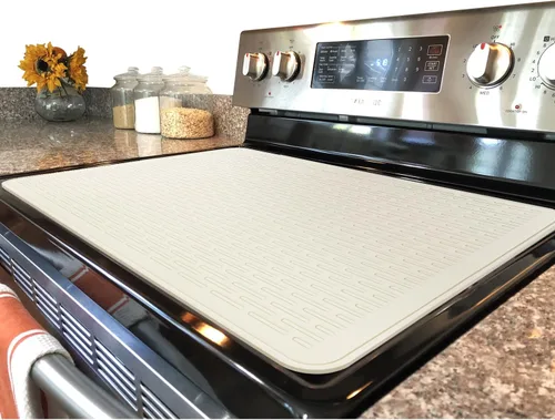 YUHFERA Cubierta superior de estufa para estufa eléctrica, tapete de silicona para encimera de vidrio, protector de placa de vidrio, alfombrillas de