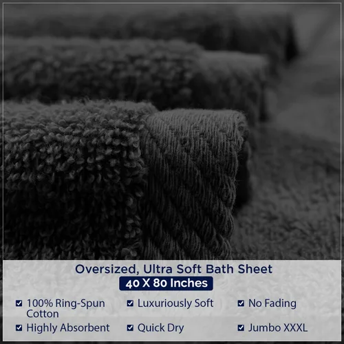 Miniatura 103 de DAN RIVER Paquete de 2 sábanas de baño de 35x70 pulgadas, sábanas de baño jumbo acanaladas para adultos, toallas grandes gruesas y absorbentes