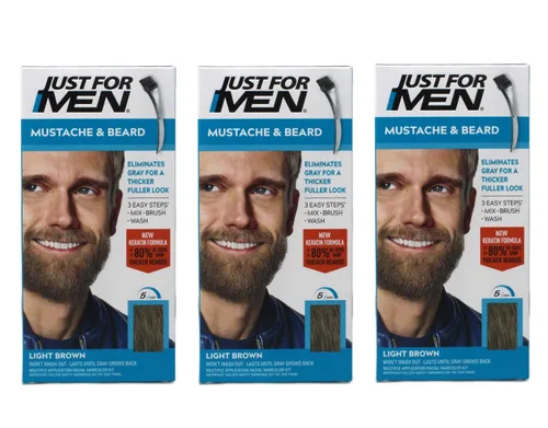 Miniatura 14 de JUST FOR MEN Gel de color para bigote y barba M-45, marrón oscuro 1 cada uno (paquete de 2)