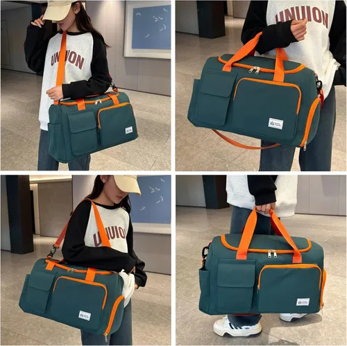 Miniatura 381 de Pequeña bolsa de gimnasio para mujer, bolsa de viaje con compartimento para zapatos