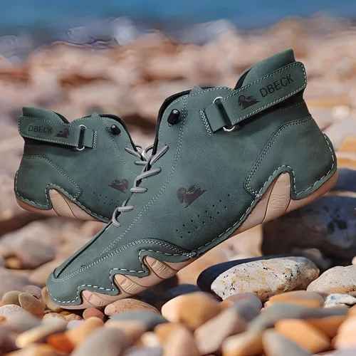 Miniatura 35 de JishinGal Botas Chukka de ante para hombre, ligeras, descalzas, para caminar, al aire libre, informales, italianas, hechas a mano, de caña alta, sin