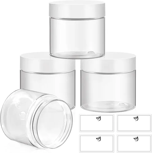 Miniatura 14 de TUZAZO Paquete de 4 tarros de plástico de 1 onza con tapas blancas, recipientes de plástico pequeños de 1 onza con tapas para productos de belleza