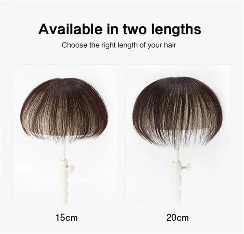 Miniatura 4 de Mini adorno de cabello humano real para mujer, extensiones de pelo lacio con clip para pérdida de cabello leve, base de seda, 2 clips, 6.7 in