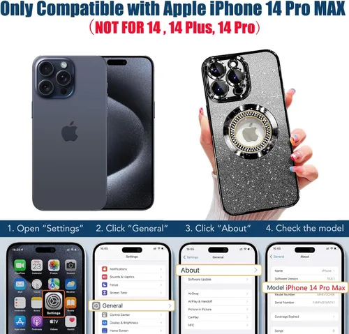 Miniatura 418 de Misscase Funda magnética con purpurina para iPhone 11 compatible con MagSafe, protección completa, delgada, a prueba de golpes, antiarañazos