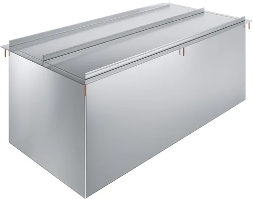 Miniatura 3 de AmGood Cubo de hielo desplegable de acero inoxidable de 18 pulgadas x 12 pulgadas con tapa deslizante