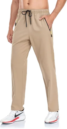 Miniatura 67 de Rapoo Pantalones ligeros para hombre con bolsillos con cremallera, secado rápido, pantalones deportivos de viaje para entrenamiento