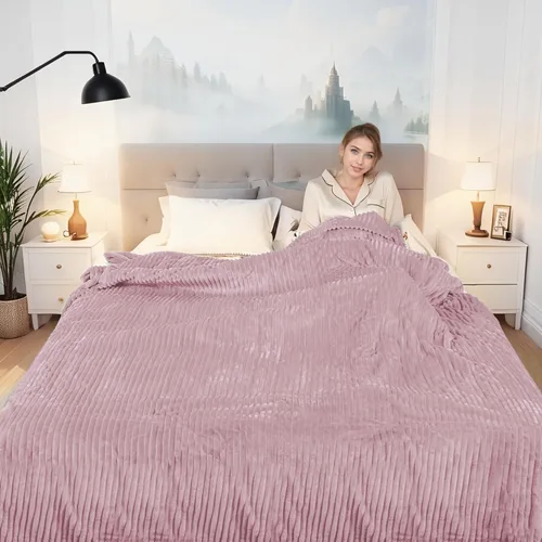 Miniatura 36 de Manta térmica eléctrica tipo throw tamaño 50"x60" - Tela de franela y sherpa de doble cara, 6 ajustes de calor y 3 horas de apagado automático
