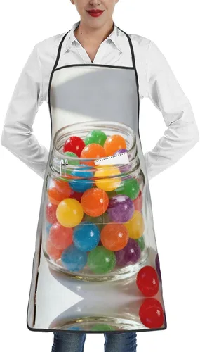 Miniatura 2 de Colorful Stars Delantal con bolsillos, delantales resistentes a las gotas de agua para mujeres y hombres, delantal ideal para uso doméstico