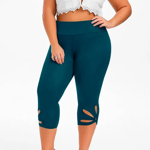 Miniatura 81 de Pantalones capri para mujer, estilo casual, de verano, elásticos, de cintura alta, pantalones de yoga, ajuste atlético, pantalones deportivos