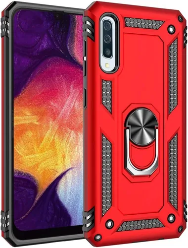 Miniatura 10 de Carcasa de grado militar para Samsung Galaxy A50, anillo giratorio de metal 360, soporte magnético para montaje en automóvil, resistente a prueba
