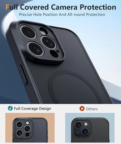 Miniatura 680 de FNTCASE Funda para iPhone 13 Pro-Max: Fundas magnéticas transparentes compatibles con Magsafe Slim anti amarillamiento protección contra caídas