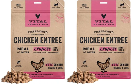 Miniatura 22 de Vital Essentials Comida Cruda Liofilizada de Conejo para Gatos tipo Comida o Mezclador, Trocitos Crujientes, 8 oz