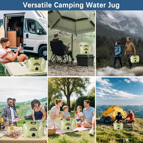 Miniatura 7 de Jarra de agua plegable de 2.1 galones con espita, bolsa de agua portátil sin BPA, bolsas de agua plegables para senderismo al aire libre, viajes