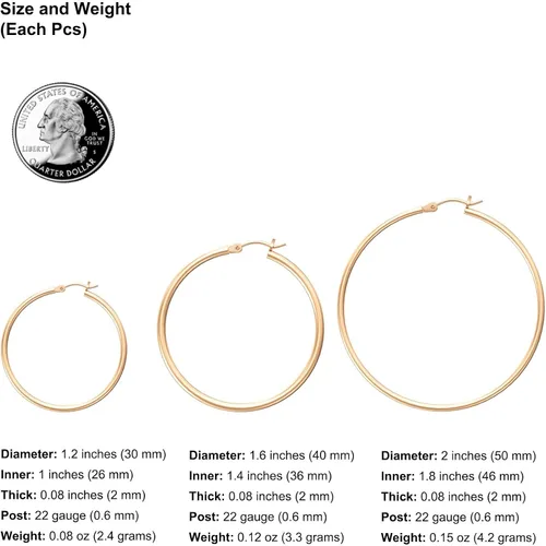 Miniatura 6 de Gacimy - Arracadas de oro para mujer chapados en oro real de 14 quilates con poste de plata de ley 925