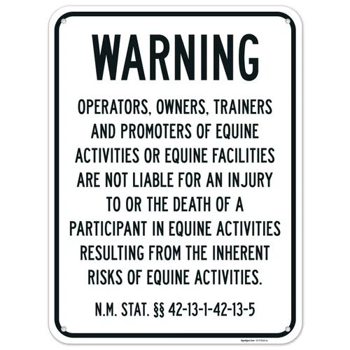 Miniatura 9 de Sigo Signs, Warning Under New Mexico Law Patrocinador de actividad equina o letrero profesional, 10 x 7 pulgadas, calcomanías de vinilo de 4 mil