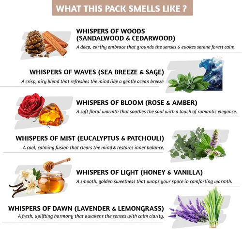 Miniatura 2 de Folkessence - Juego de 6 varillas de incienso (120 varillas), incienso Nature's Whisper para aromaterapia, meditación y fragancia para el hogar