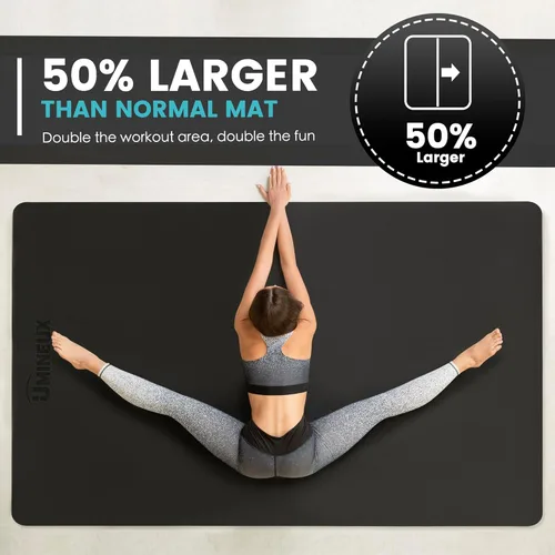 Miniatura 4 de UMINEUX Tapete de yoga grande para hombres y mujeres de 1/4 y 2/5 pulgadas, extra grueso, TPE para entrenamiento en casa, gimnasio, antideslizante