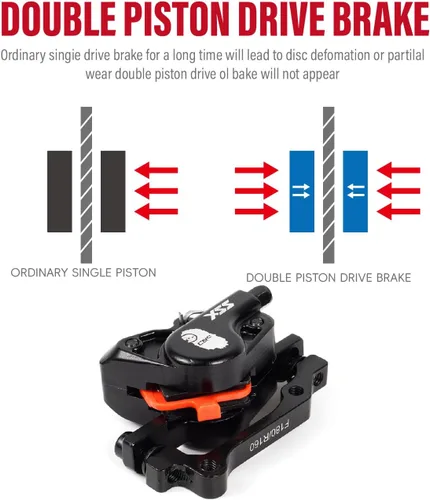 Miniatura 4 de CNC MTB Juego de Frenos de Disco Hidráulicos, Frenos de Disco Hidráulicos para Bicicleta de Montaña CNC Derecha Delantero 800mm Izquierda Trasero