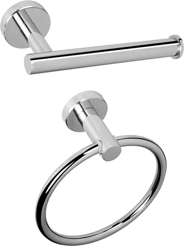 Miniatura 7 de NearMoon 2 piezas de accesorios de baño, toallero y soporte para papel higiénico, colgador de toallas de baño de acero inoxidable y soporte