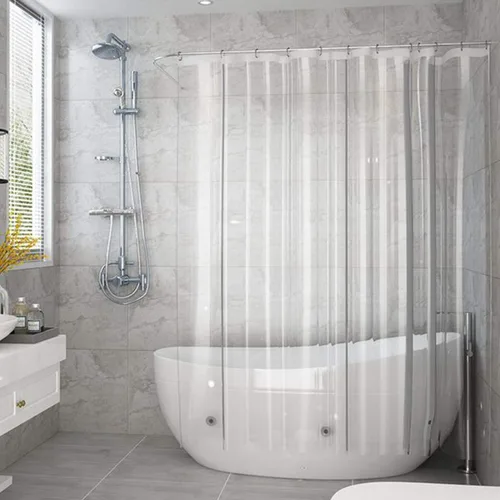 Miniatura 12 de AooHome Eva - Forro de ducha pequeño de 36 x 72 pulgadas, cortina de baño transparente de calibre 8 con ganchos, imanes inferiores, impermeable
