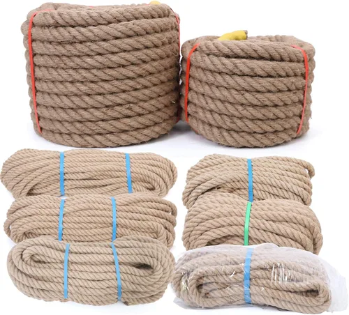 Miniatura 7 de Cuerda de yute, 1 1/2 pulgadas x 50 pies, cuerda de cáñamo natural trenzada Manila resistente para manualidades, columpio para árboles, jardinería