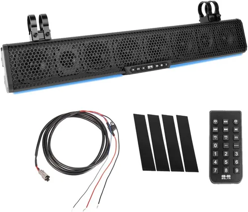 Miniatura 10 de BELVA BASB26v2 - Barra de sonido Bluetooth amplificada resistente a la intemperie de 26" y 500W para UTV/ATV/SxS/carrito de golf, 6 altavoces
