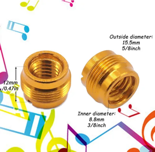 Miniatura 3 de CashBeat Paquete de 3 adaptadores de soporte de micrófono, adaptador de tornillo roscado macho de 5/8 pulgadas a hembra de 3/8 pulgadas para soporte