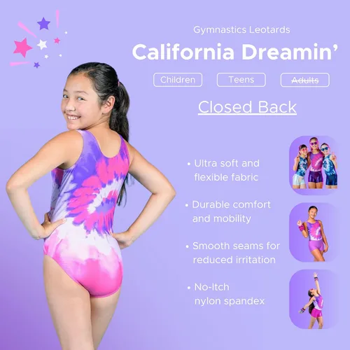 Miniatura 58 de Destira Premium Closed Back Gymnastics Leotards for Girls - Snug Performance Fit (Size Up for Comfort), GIRLS/CHILD Sizes